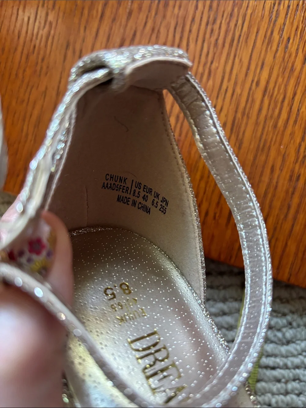 DREAM PARIS Glitter Gold, open toe, ankle strap dress shoe. 🆕NEW IN BOX. Sz. 8.5